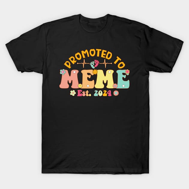 Promoted To Meme 2024 First Time New Meme Pregnancy T-Shirt by flandyglot